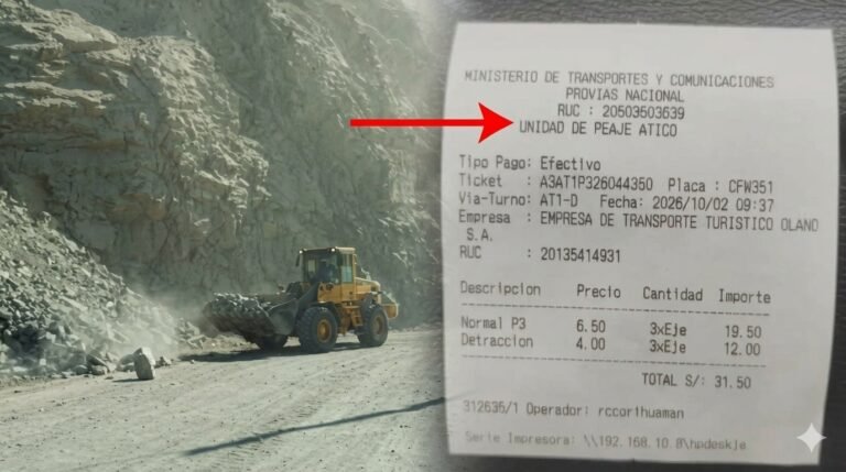 Peaje Atico restableció el cobro en la Panamericana Sur, en Arequipa, pese al deterioro vial, los derrumbes y los riesgos para transportistas.